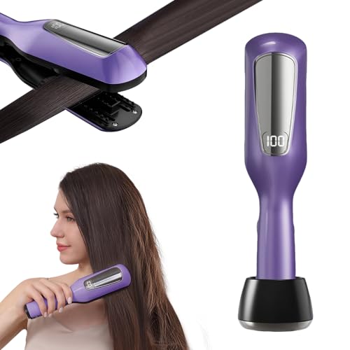 Outil de réparation cheveux cassés mini fer portable avec ions négatifs et écran LED violet