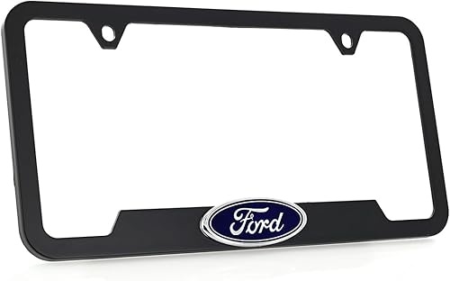 Miniatura 3 de Ford Logo 3D en negro ABS de plástico con 2 agujeros, soporte para marco de matrícula
