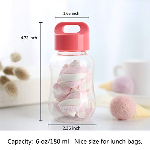 Upstyle 3-Piece 6Oz Small Water Bottle Food Grade Plastic Mini Cute Juice Travel Mugs Sports Wide Mouth Cups In Bulk For Milk/Coffee/Tea Kitchen Storage For Snacks Lunch Box (3 Colors) #TOP2
