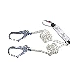 Karabiner und Haken: Stahl Delta Plus AN218S200CDD Bandfalldämpfer aus Doppelseil 2 m, 1 AM002 + 2 Am022, Weiß/Schwarz, 5 Stück