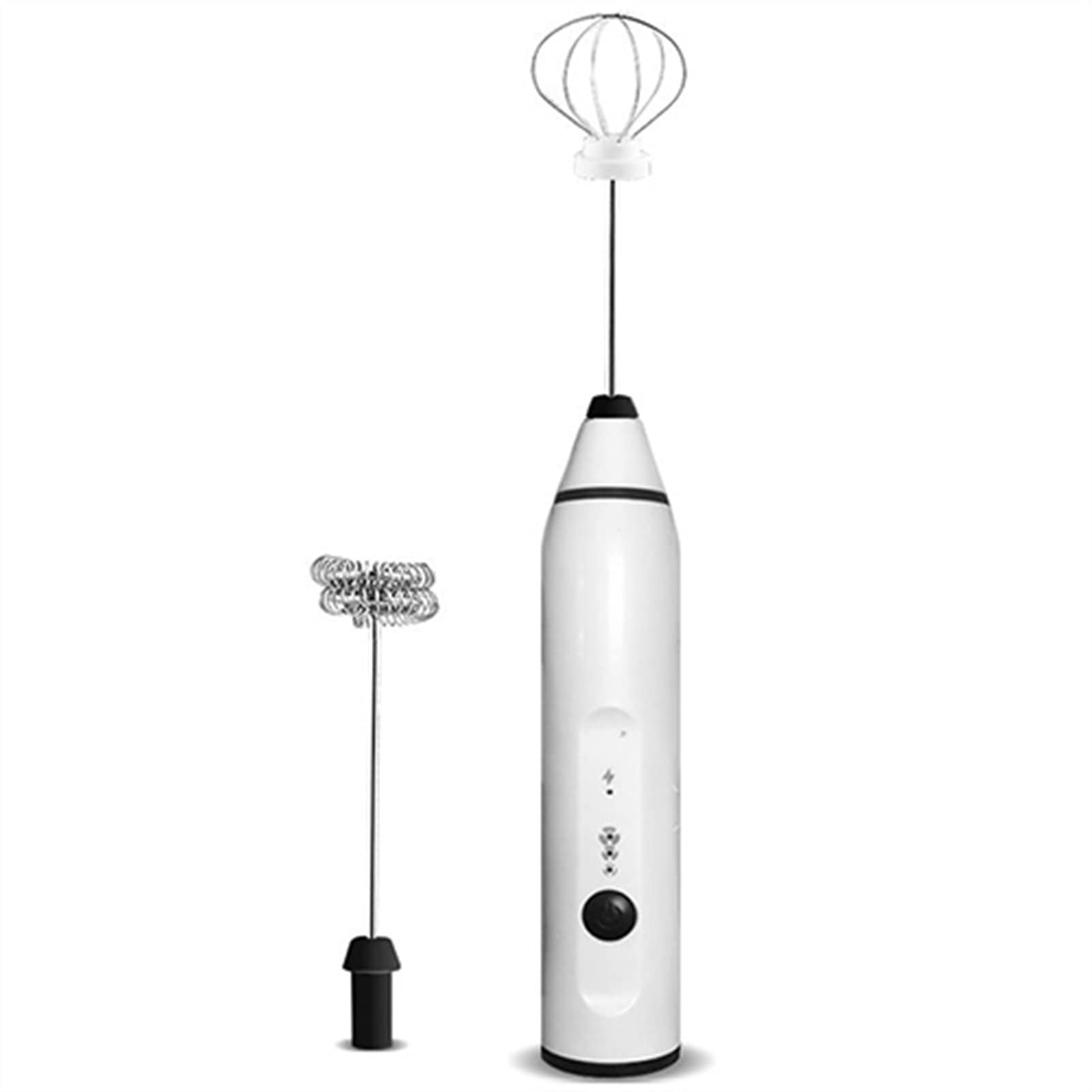 Mezclador de Mano inalámbrico Mildeo eléctrico Froth Foam Maker Mixer Coffee Bebida Drunking Wand 3 en 1 Portátil Recargable Handheld Hogar High Speed (Color : B-White)