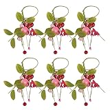 iplusmile 6 Servilleteros Forma de Corazón Rojos para San Valentín Flores Artificiales Resistentes y Reutilizables Anillos Porta Servilletas de Espuma y Plástico para Decoración Romántica