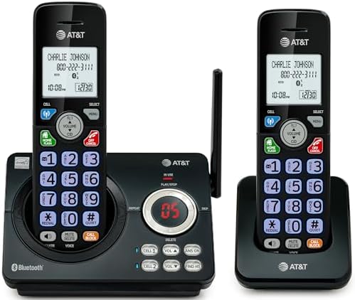 AT&T 2-Handsets Landline Home Phone with Digital Answering System ...