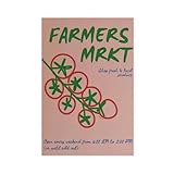 Lienzo decorativo retro para cocina, mercado de alimentos, decoración de pared, pinturas para sala de estar, dormitorio, decoración de 12 x 18 pulgadas (30 x 45 cm)