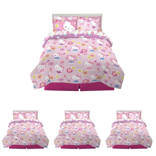 Image of Franco Kids Bedding Super Soft Comforter and Sheet Set with Sham, 7 Piece Full Size, Hello Kitty(Prints May Vary) (Pack of 4)