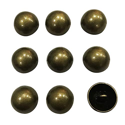 Set Of 20 Antique Brass Dome Buttons, Mushroom Domed Buttons, Round Sewing Buttons, Measuring 5/8 Inch With Shank,Bronze,Q1807 #TOP30