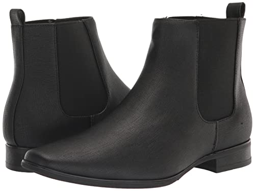 Calvin Klein Men's Brayden Chelsea Boot, Black Saffiano, 8 #TOP6