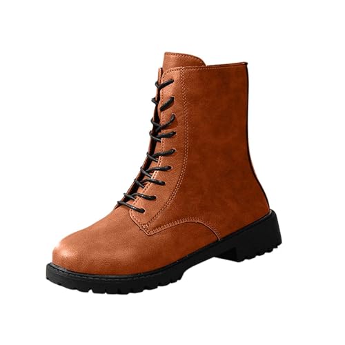Bottines d'hiver à lacets femme talon moyen jaune pointure 39.5 style casual