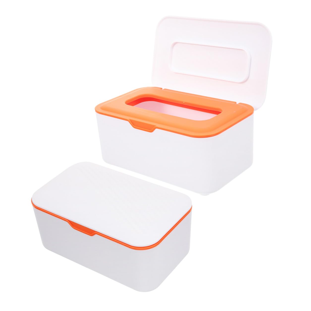 2pcs Wipe Dispenser Box with Lid Refillable Diaper Wipes Holder Sealed Design Plastic Tissue Storage Case for Travel and Bathroom Use