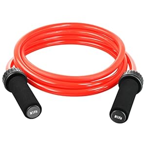 Weighted Jump Rope – (1.5LB) Solid PVC 12mm Diameter for Crossfit and Boxing – Heavy Jump Rope with Memory Non-Slip Cushioned Foam Grip Handles for Fitness Workouts Endurance and Strength Training