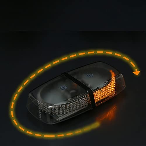 D-TECH Car Roof LED warning light bar 12V 24V waterproof LED strobe warning light Amber emergency flashing warning beacon light with 7 flash modes magnetic recovery strobe mini light bar for vehicles