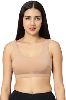 Blue Nixie Stretch Cotton Women's Cotton Seamless Sports Bra – Wire-Free, Non-Padded, Full Coverage Bra Price In India