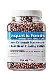 Aquatic Foods Inc. 3mm California Blackworm & Beef Heart Floating Pellets, for Discus, Cichlids All Tropicals, Koi and Pond Fish…7oz Small Jar