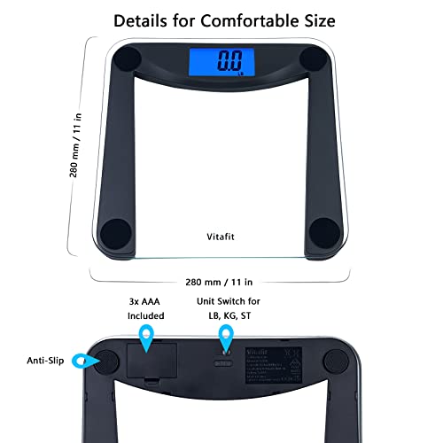 image for Vitafit Digital Bathroom Weight Scale for Body Weight, High Accuracy A