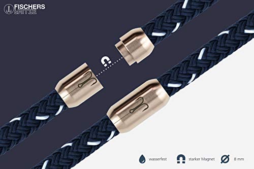 Fischers Fritze Armband Segeltau Königsmakrele marineblau weiß - Handgemacht im Geschenkkarton I Maritim & Wasserfest (19)