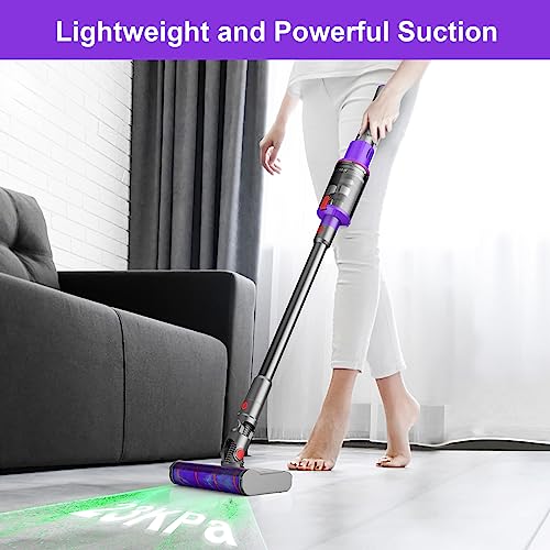 Umlo Dual Roller Cordless Vacuum Cleaner, 23Kpa Powerful Cordless Stick Vacuum, 360° Flexible Glides, Rechargeable Lightweight Cordless Vacuum Up To 45Min Runtime, For Floor, Tile, Low Pile Carpet #TOP1