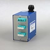 DINSpace SNAP-12LC-MM OM3/4 Compact Fiber Optic Patch Panel, Blue, Not Water Resistant, Includes 3ea. OM3/OM4 Multimode LC/LC Quad Adapters, Splice Tray, Steel Enclosure