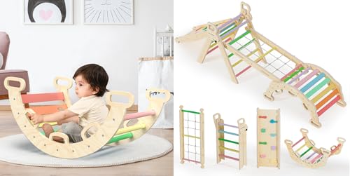 BlueWood Pikler 8in1 Climbing Set for Toddlers and Arch Ladder