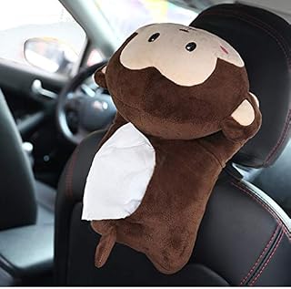 Car Tissue Box Holder,Unine Cute Cartoon Animal Hanging Paper Organizer,Multi-Use Napkin Paper Box