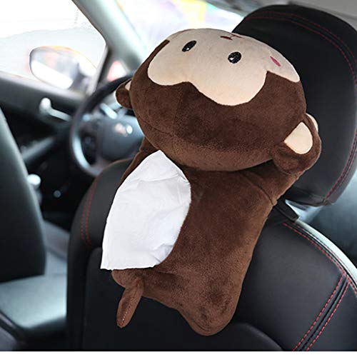 Car Tissue Box Holder,Unine Cute Cartoon Animal Hanging Paper Organizer,Multi-Use Napkin Paper Box