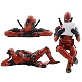 OPEIXSAYKOC 3 Piezas PVC Figura, Accesorios para el Interior del Coche, Muñeca Lindo de Deadpool de Simulación Decoraciones, Adecuado para Espejo...