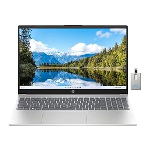HP 15 Laptop, 15.6″ Full HD 1920×1080 IPS Laptop, AMD Ryzen 5 7520U, 16GB RAM, 1TB PCIe NVMe SSD, Windows 11 Home, Natural Silver, Alpacatec 32GB USB Card
