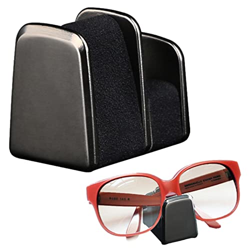 MUMIAO Glasses Holder for Car | Alloy Eye Glasses Holder - Small Dashboard Sunglasses Holder for Car, Nightstand, Desk Accessories
