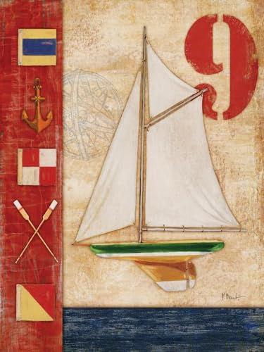 ART.COM Wall Art Print Model Yacht Collage I by Paul Brent, 12" x 16"