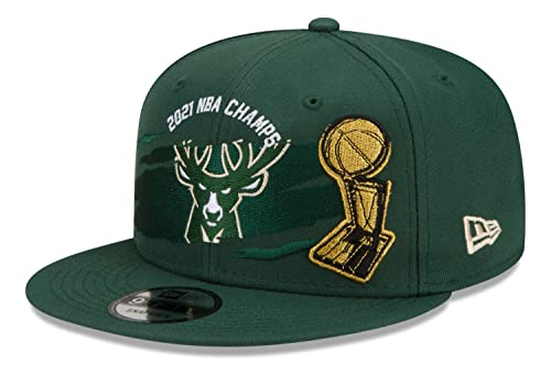 New Era Milwaukee Bucks 9FIFTY 2021 NBA Finals Champions Snapback Cap - NBA, Green, Championship Hat