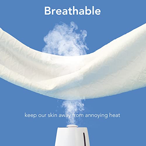 100% Waterproof Mattress Protector Queen Size, Bamboo Mattress Pad Cover Breathable Noiseless, Fitted Style With Deep Pockets ( 8-21"), Machine Washable (White, 60X80”) #TOP4