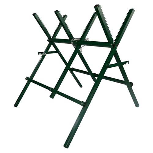 Sharellon Log Sawhorse - Portable Folding Steel Sawbuck with Wood Fixed Spring - Heavy-Duty 260LBS Capacity for Firewood Cutting - Adjustable for Outside by Sharellon - Image 2