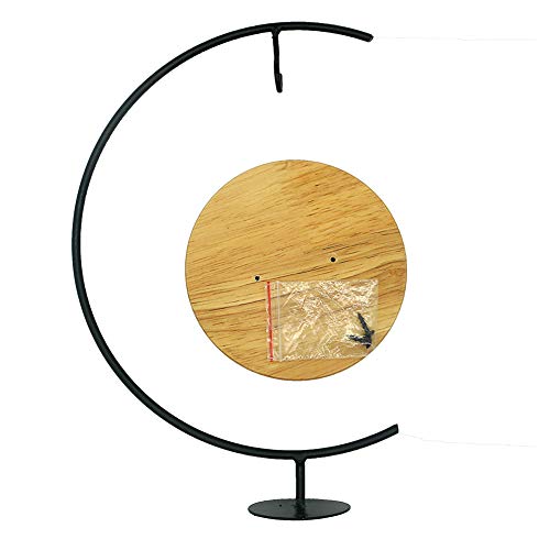 Yy Yearchy Ornament Display Stand Metal Stand Terrarium Air Plant Stand Flower Pot Holder Iron Pothook Stand For Hanging Glass Globe Ball (G Round Wood) #TOP6