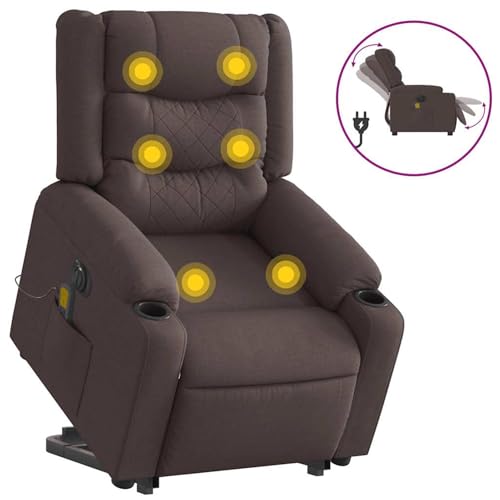 Tidyard Elektrischer Massagesessel mit Aufstehhilfe Dunkelbraun Stoff, Armlehnensessel Relaxsessel TV-Sessel Fernsehsessel für Wohnzimmer Schlafzimmer3310284 – Bild 4