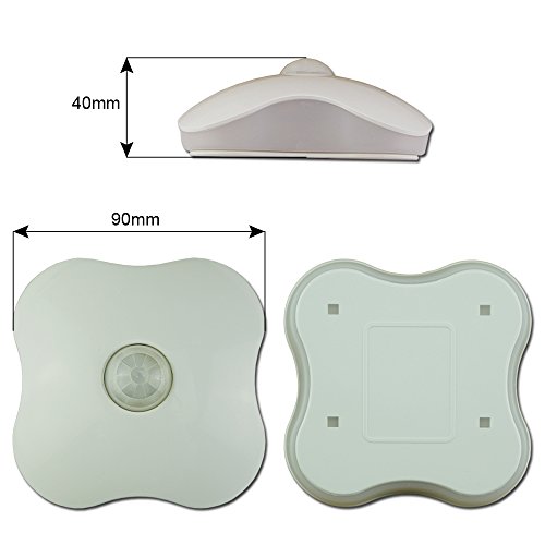 Wireless Motion Sensor Night Light, Battery Operated Bathroom Night Light LED Motion Activated Night Light with Adhesive Pads Stick-on Anywhere for Indoor, Hallway, Stairs, Toilet, Wardrobe, Closet