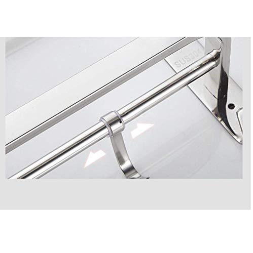 Porte-serviettes double couche pliable 60cm en acier inoxydable - 8