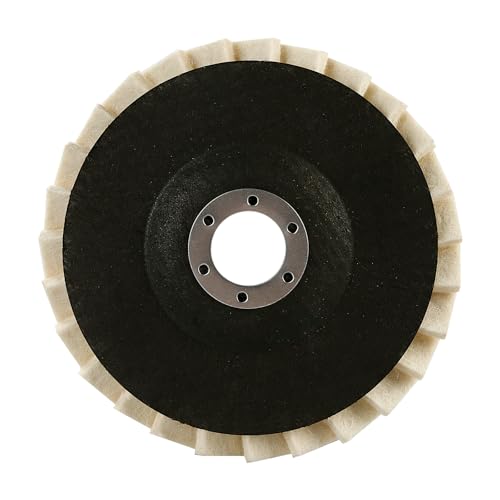 LOZLIN 3PCS 5Inch Stone Polishing Wheels - Wool Buffing Discs for Stainless Steel, Aluminum & Metal - Angle Grinder Attachment for Surface Finishing & Restoration