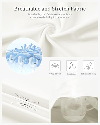 33,000ft Damen Poloshirt Golf Shirt Sonnenschutz UV Schutz Sommer Kurzarm T Shirts Schnelltrocknend Performance Sportshirt Outdoor Atmungsaktiv Funktions Polohemd für Golfen Tennis Cremeweiß S