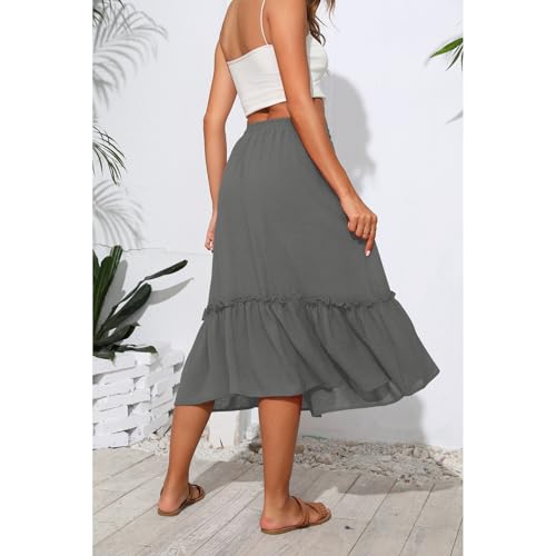 Image of Witsmile High Waist Tiered Skirts for Women Flowy Skirts for Women Long Length with Pockets 2026 Fashion Trendy
