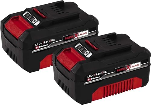 Einhell Oryginalny akumulator Twinpack 4Ah Power X-Change (Li-Ion, 18 V, 2x4,0Ah, nadaje się do wszystkich narzędzi PXC, zarządzanie akumulatorem, cykle ładowania dostosowane do sytuacji)