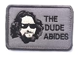 The Dude Abides Embroidery Patches Tactical Military Appliqued Badges for Clothing Hat Bag Jackets Backpack Embroidered Patch