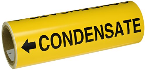 Marqueur de tuyau Brady condensat jaune haute visibilité pour l'identification des flux