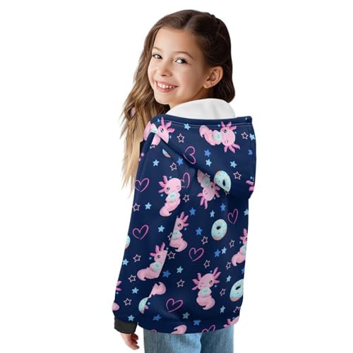 Kids Fleece Jacket Full Zip Up Thermal Lined Hooded Jacket for Kids 5-12 with Pockets Fall Soft Polar Fleece Coat3