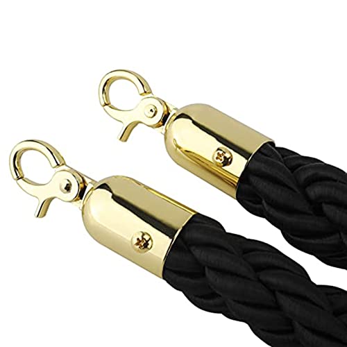 Chaînes de corde noires barrière contrôle des foules corde chanvre tressé hôtel cinéma 2x 4.5m