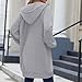 MaMiDay Long Hoodies for Women Zip Up Double Zipper Fleece Jacket Tunic Sweatshirts Fall Winter Fashion Clothes Gray