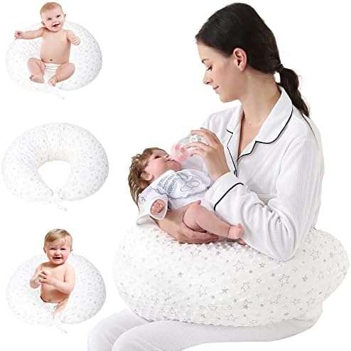 DancesCat Nursing Pillow, Original Plus Size Breastfeeding Pillows, Bottle Feeding,Baby Support, Tummy Time Pillow with Adjustable Waist Ties and Removable Cover- Gifts for Moms