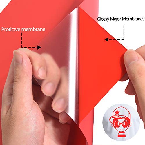 Image of RENLITONG Red HTV Iron on Vinyl 12Inch by 10ft Roll Heat Transfer Vinyl for T-Shirt HTV Rolls for All Cutter Machine - Easy to Cut & Weed for Heat Transfer Design
