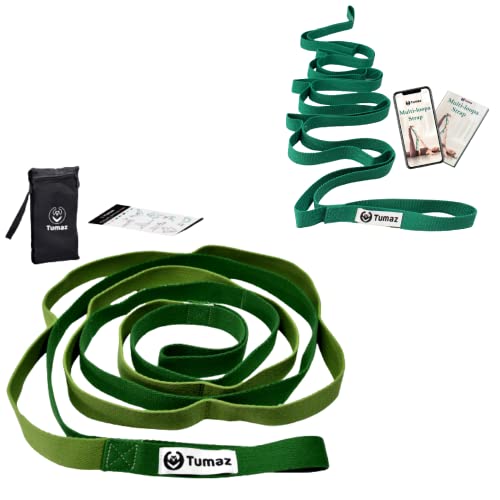 Tumaz Stretching Strap - 10 Loops & Non-Elastic Yoga Strap [Premiun & Budget Version In One Box]- The Perfect Home Workout Stretch Strap For Physical Therapy, Yoga, Flexibility #TOP16