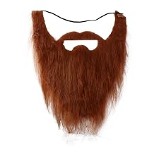 Vctitil 1/4 Pcs Fake Mustache and Beard Fake Long Moustache Party Cosplay Facial Hair Disguise Accessories Costume Accessory,with Adjustable Elastic RopeBrown, size