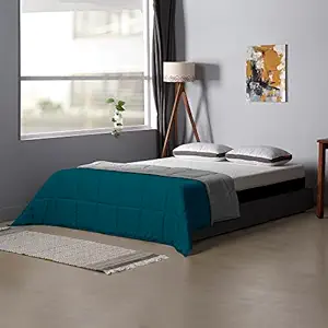 Sleepyhead 220 GSM Microfiber Reversible Comforter (Deep Teal and Ash Grey, 90