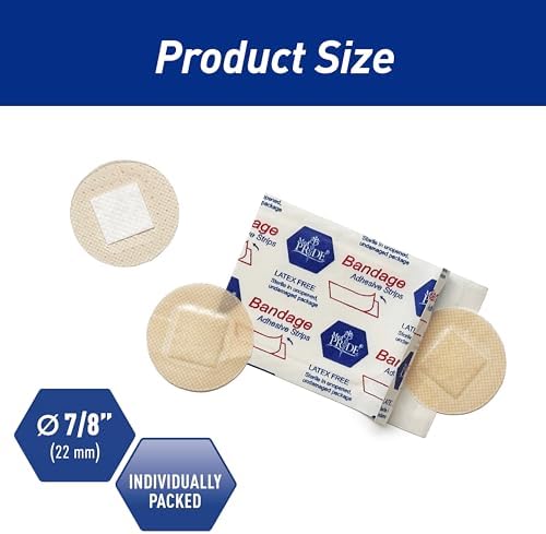 MED PRIDE 멸균 라운드 시어 스팟 반창고, 저자극성, 라텍스 프리, 2.2cm(0.8인치), 100개 — 사진 2